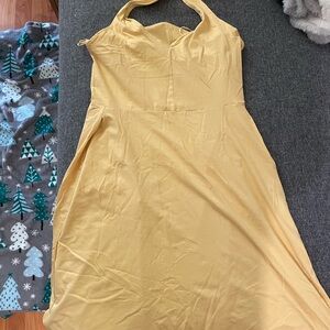 Pact yellow summer halter top dress
